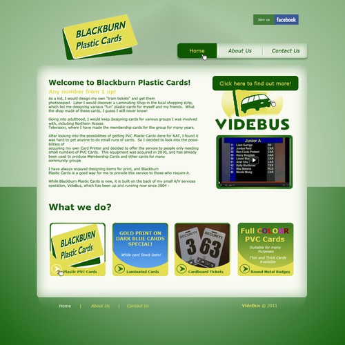New website design wanted for VideBus / Blackburn Plastic Cards Diseño de popong