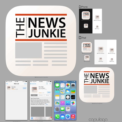 The News Junkie app icon | Icon or button contest