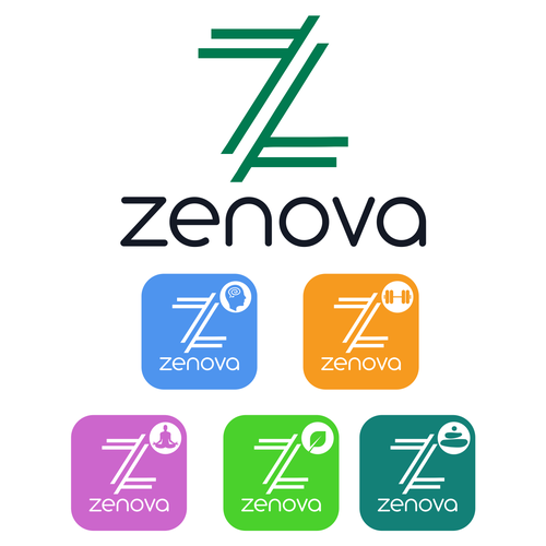 Zenova Logo: Revolutionary suite of health and wellness mobile apps Diseño de Kencono Wungu