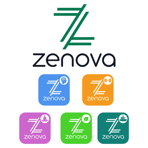 Zenova Logo: Revolutionary suite of health and wellness mobile apps Design by Kencono Wungu