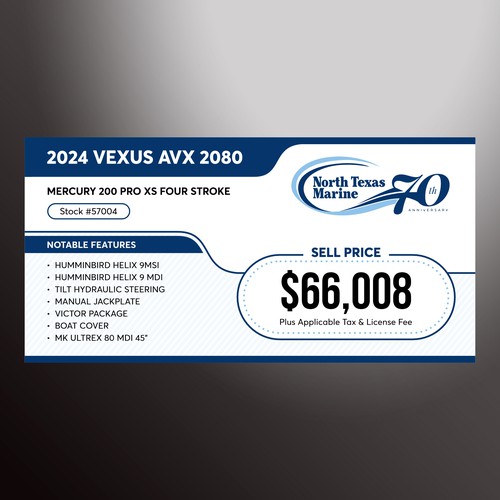 Designs | Window Sticker template for displaying boat price and info ...