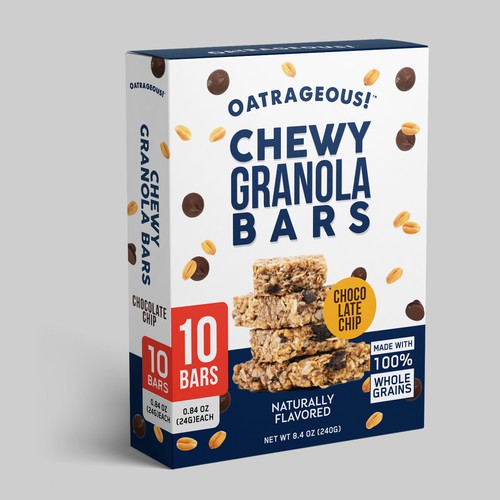 Design di DESIGN EYE-CATCHING PACKAGING FOR CHOCOLATE CHIP CHEWY GRANOLA BARS! di Shereef_CM