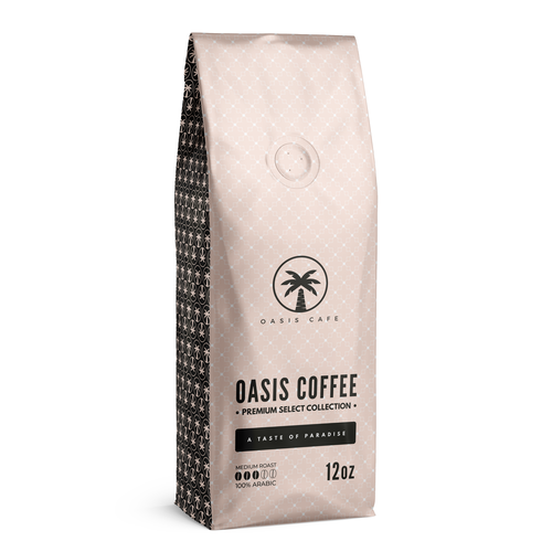 OASIS CAFE COFFEE BEAN PACKAGING DESIGN Design by A2 DESIGN®