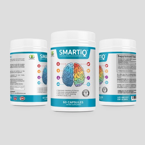 Brain Supplement Label Design Diseño de DesignSBS