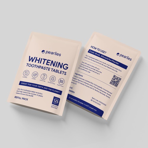 Design an attractive refill pack for a trendy new toothpaste tablet brand Design by farhanubaid