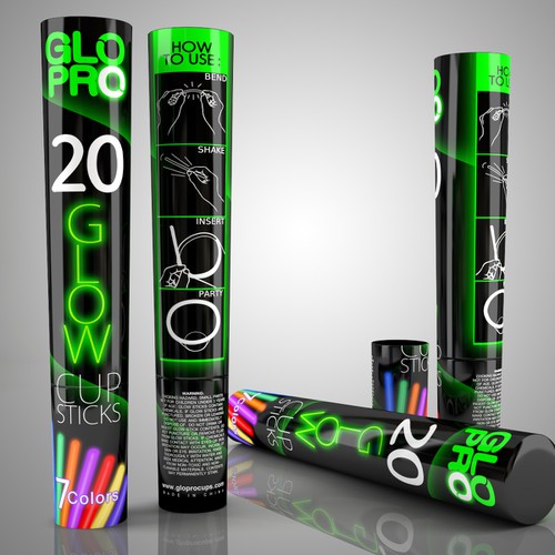 Glow stick tube label design, Product label contest
