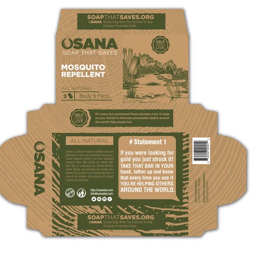 Create Overall Packaging Design for Mosquito Repellent Soap That Saves Lives Diseño de ADD778