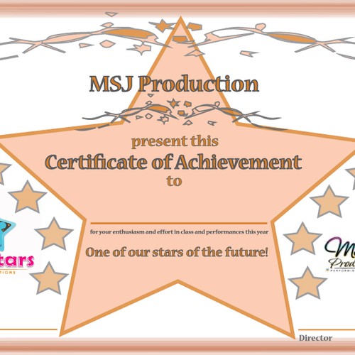 Creating a Dance Studio Certificate of Acheivement Design by Petra85