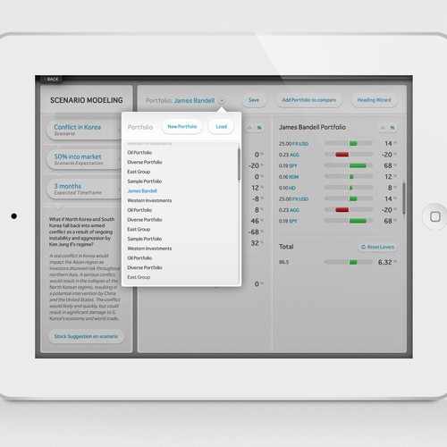 Design a next-gen UI for iPad app for financial professionals Design by Marc_D