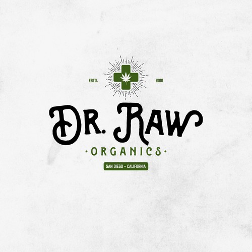 'Dr.Raw' - Organic Cannabis Products Logo Design by Velvet Sunn