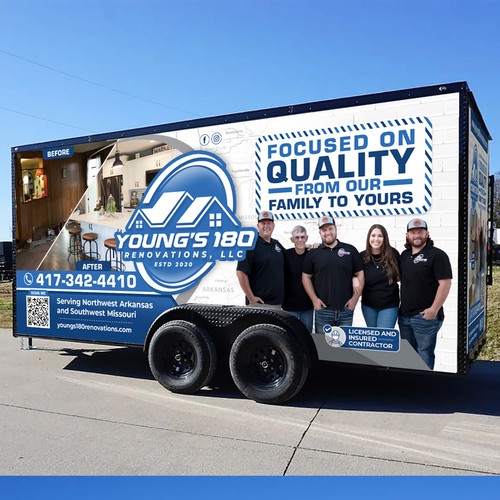 Remodel Company Box Trailer Wrap Design by Designbe