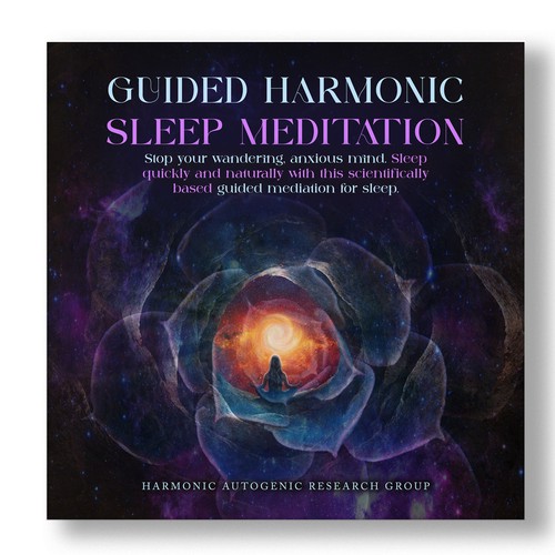 Design an abstract dark on dark sleep meditation book cover Design by The Cloud Digital