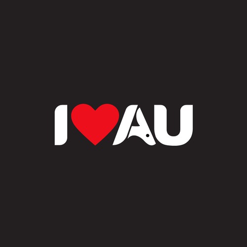 I Love Au Logo to appeal tourists and locals alike Design by playflowstudio