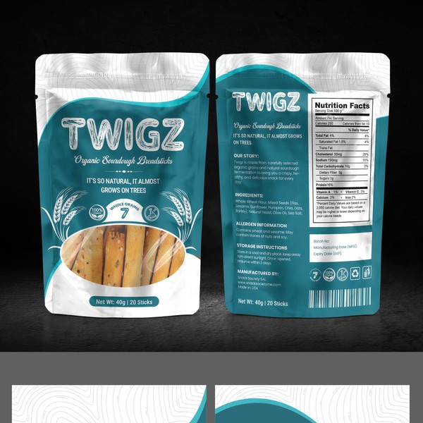 TWIGZ Organic Sourdough Breadsticks Packaging