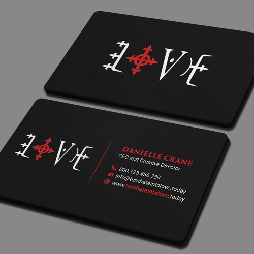 Create an eye-catching business card for turn hate into love ...