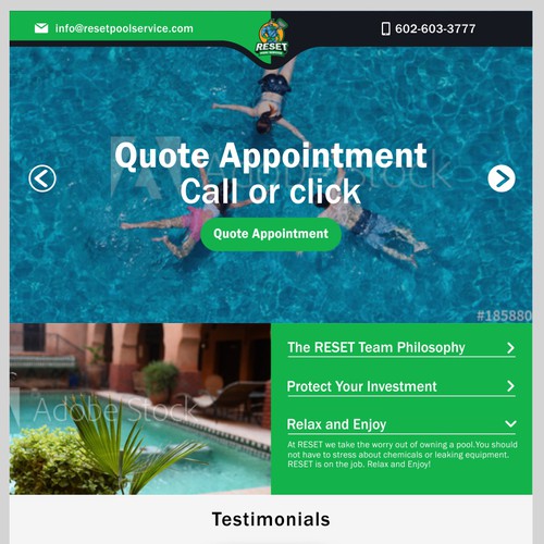 Diseño de Pool Service Website for Heroes of Pool Industry de David Jispace