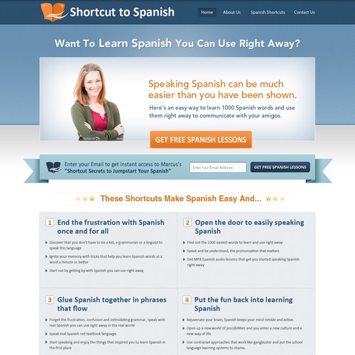 Create the next website design for Shortcut to Spanish Réalisé par Gendesign