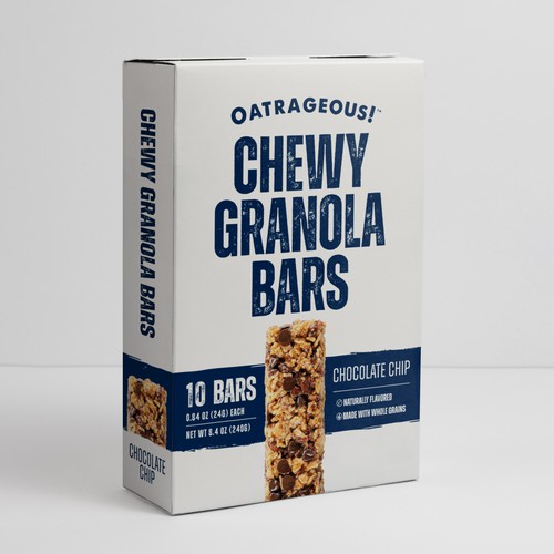 DESIGN EYE-CATCHING PACKAGING FOR CHOCOLATE CHIP CHEWY GRANOLA BARS! Design by #hjp