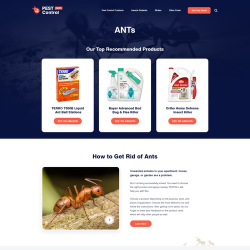 Exciting and fun web design for pest control website Design by Roche 2020