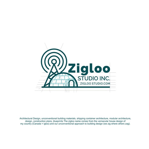 Design realizzato da Cele, (R) intitolato "Logo Design for "Zigloo Studio Inc." - an unconventional architectural company"