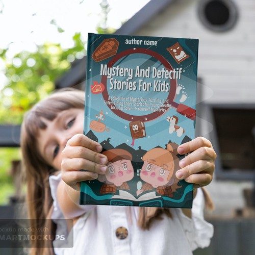 Book cover for "Mystery And Detective Stories For Kids" Design by Ahsannn