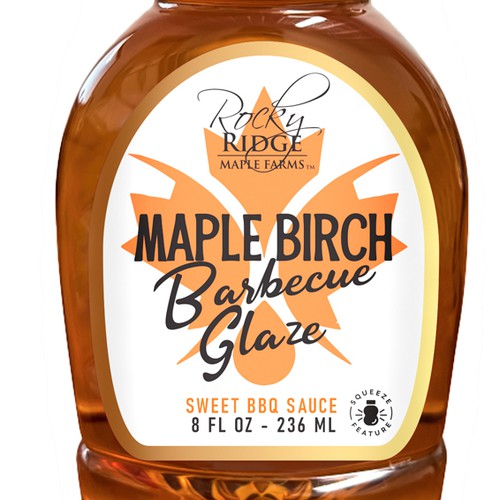 Designs Vintage Label for Birch and Maple Syrup Barbecue Glaze
