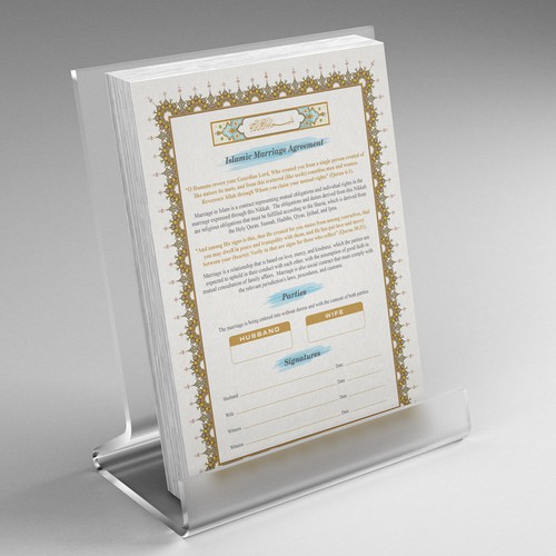 Design Design A Beautiful Islamic Marriage Agreement Document Template di G-r-a-p-h▼