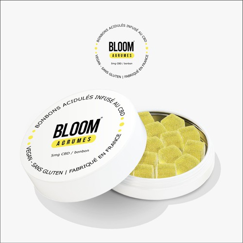 BLOOM CBD Gummies need his new packaging Design by JasmoroGraphic