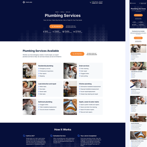 Design a Streamlined Landing Page For Home Services Lead Generation Design réalisé par cah!