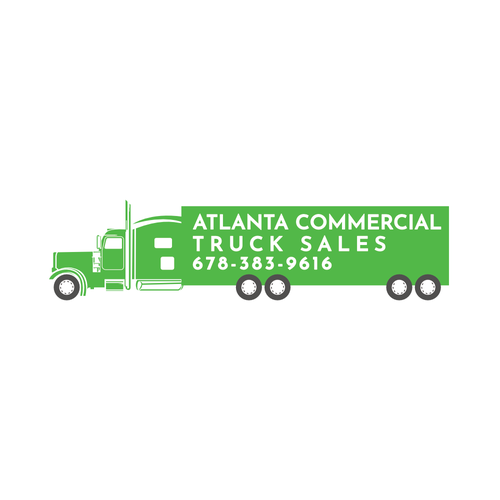 Truck Dealer new bold logo. box truck stencil with the name Atlanta Commercial Truck sales and rentals on the side of th Design by ctrw