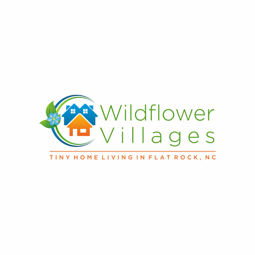 Wildflower Villages tiny home communities for new lifestyle living Logo & brand identity