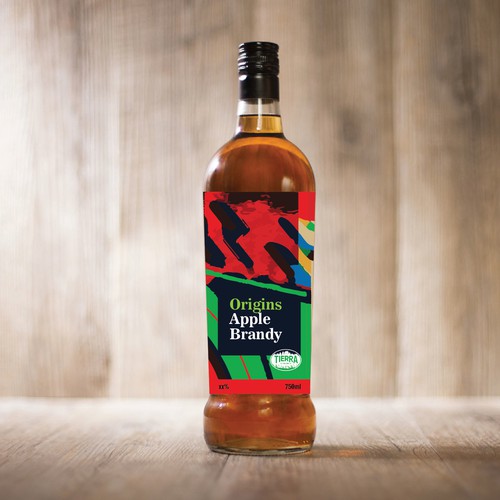 Wanted: an image forward and colorful spirit bottle label design for Apple Brandy release Design by zaffo