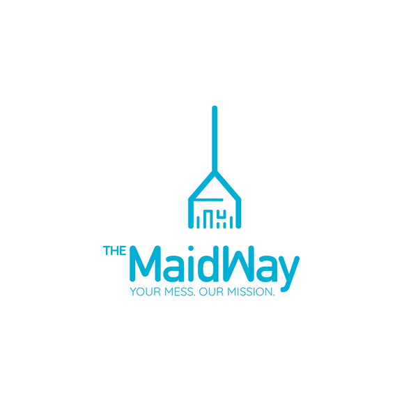 A clean logo for a residencial cleaning company