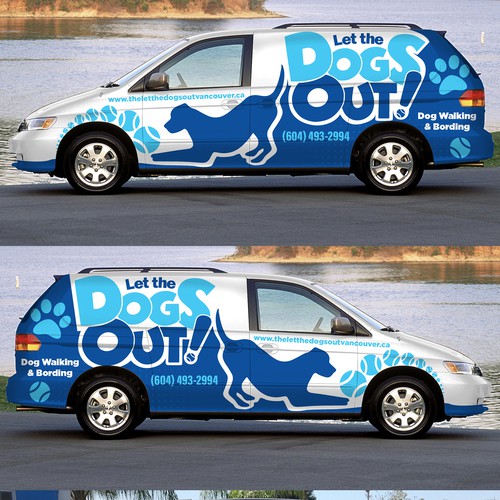 Design a Minivan Vehicle Wrap for Dog Walking Business Design réalisé par Logicainfo ♥