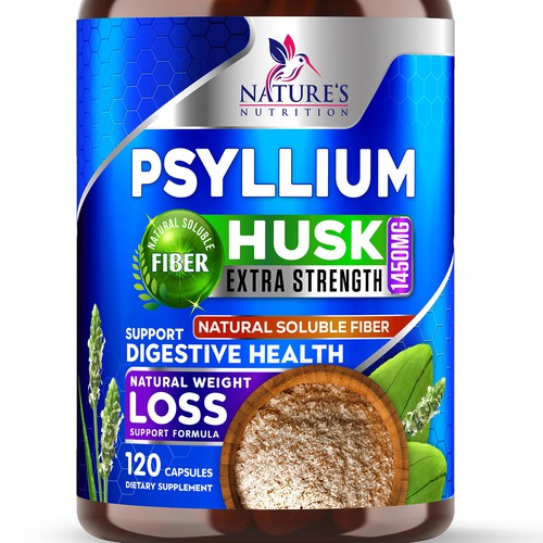 Natural Psyllium Husk Capsules Design needed for Nature's Nutrition Design by JOHN's_AlphaCreation