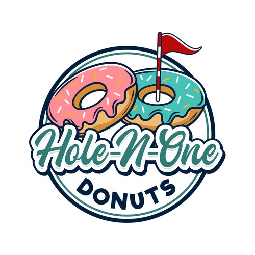 A hip logo blending donuts and golf.. But more about the donuts. For a concession trailer.  Looking for creativity. Design by Athenaッ