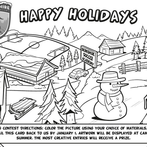 Soccer Camp Holiday Card Coloring Contest Card Or Invitation Contest 99designs