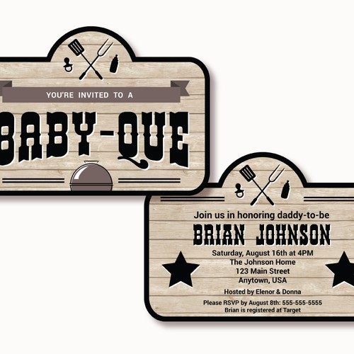 Designs | Create a Daddy Baby-que Invitation & Theme Design for a Baby ...