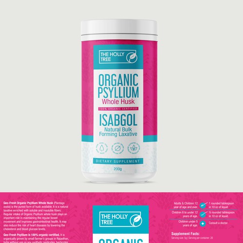 Organic Psyllium Whole Husk Label Design by Totoya