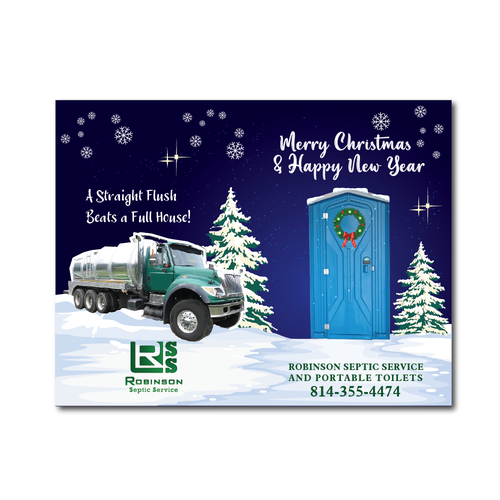 Fun Septic and Portable Toilet company holiday card design Design by SilverPen Designs