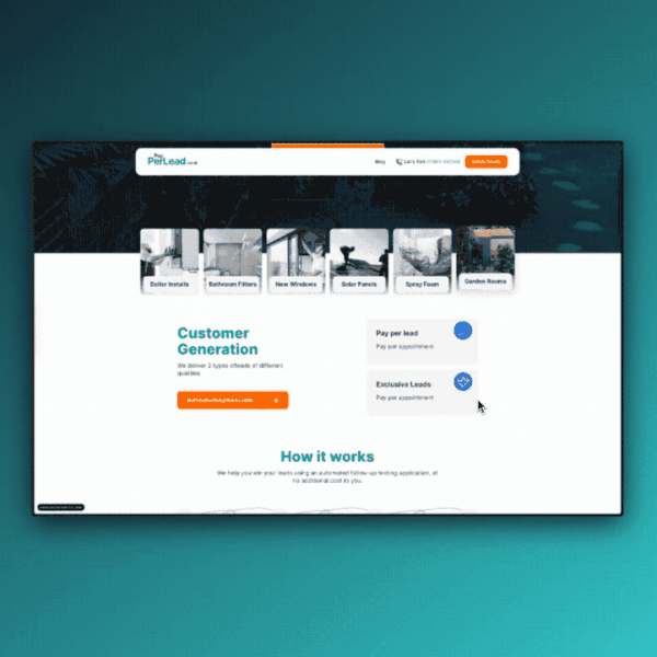 Landing page with motion