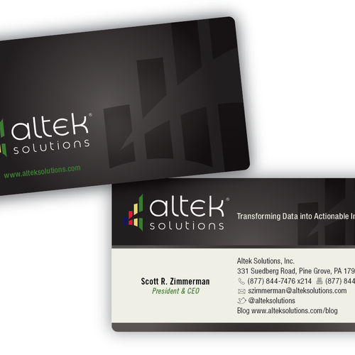 New Business Card Design for Business Intelligence Consulting Company Diseño de pecas™