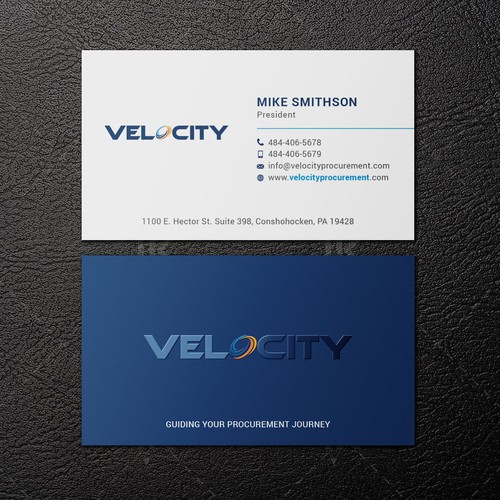 Velocity Procurement - Logo Rebranding - Business Card Design Design by IK_Designs