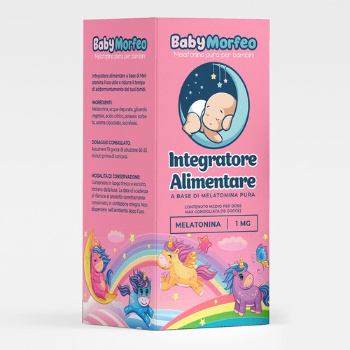 Baby Morfeo -Melatonina per Bambini -  Melatonin Supplement for kids Box and label design Design by Zemunchica ♣♣♣♣♣