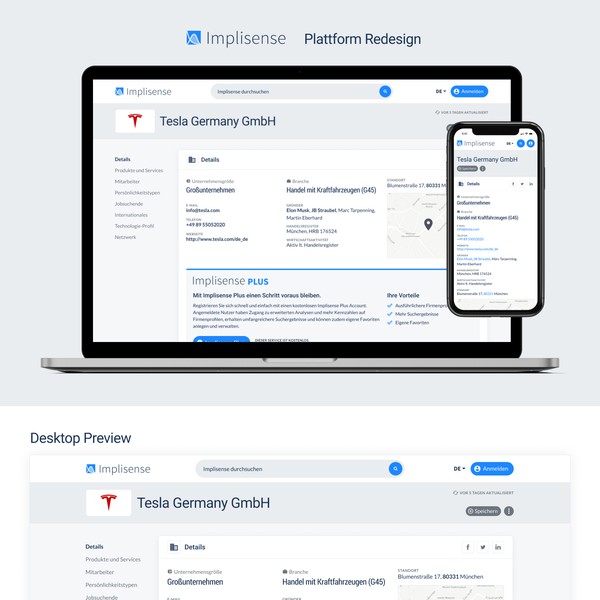 UI Design for company data driven platform.