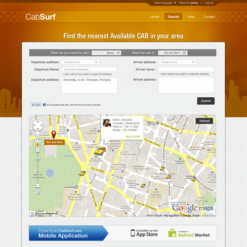 Online Taxi reservation service needs outstanding design デザイン by keruchan