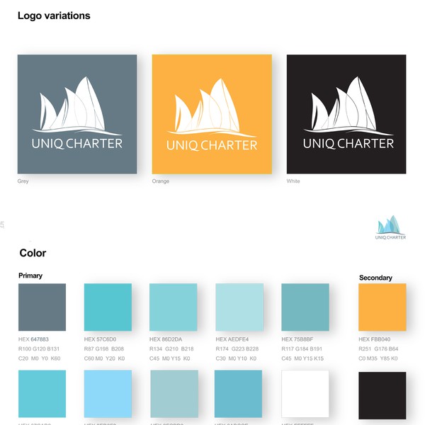 Brand guide for sailing yacht charter