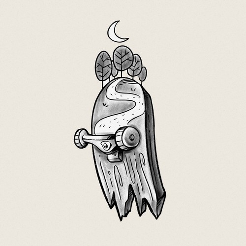 Skateboard Tattoo Design by Pcat007