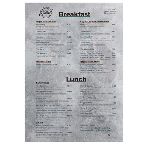 Menu for Coffee, Sandwich, and Smoothie shop in St. Thomas VI Design by Akmete