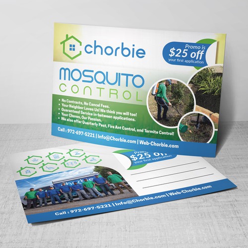 Chorbie Mosquito Control Postcard Design by TheThreeMedia